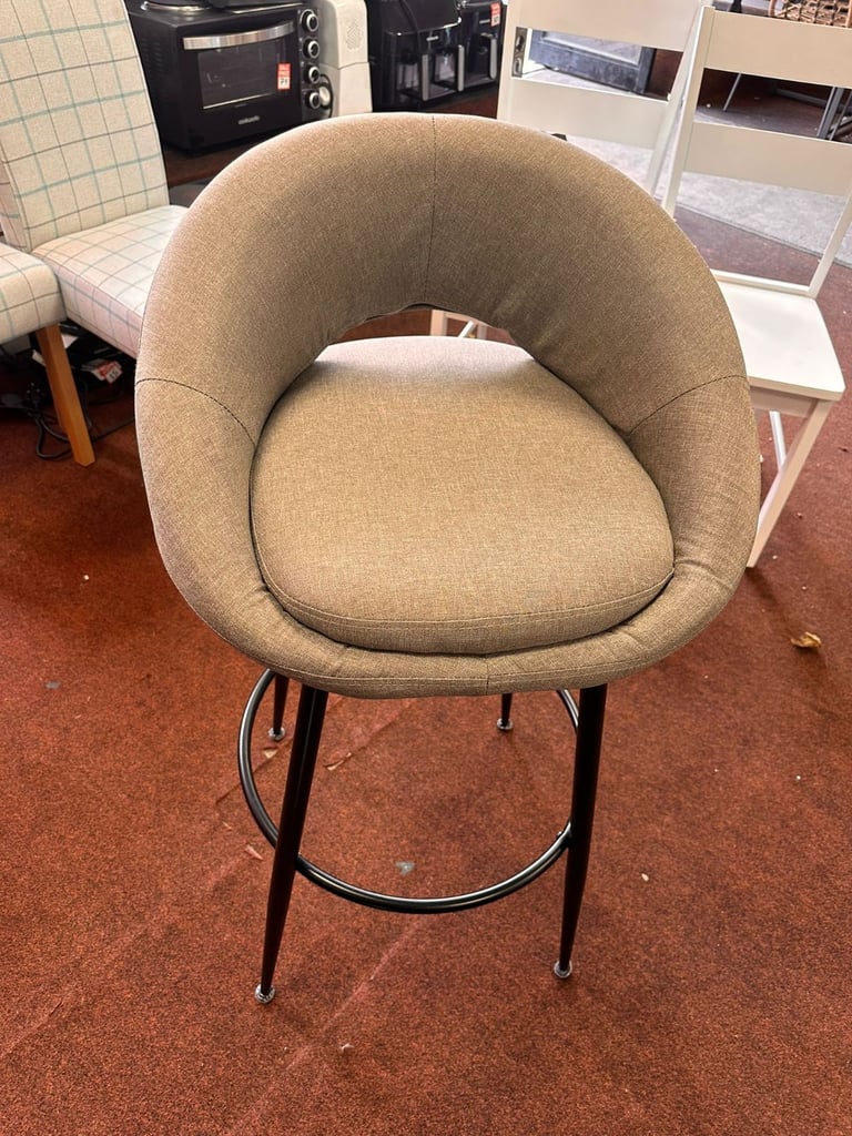 image for Hermione Fabric Bar Stool - Grey