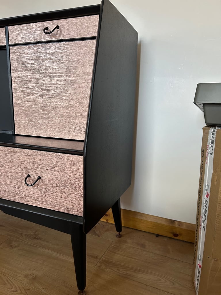 Original vintage  G Plan Librenza Drinks Cabinet – Black & Rose Gold – £250 ONO
