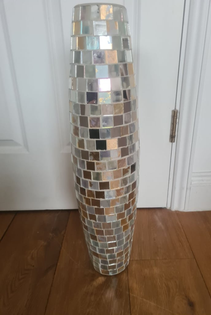 image for Mirrored mosaic tall vase