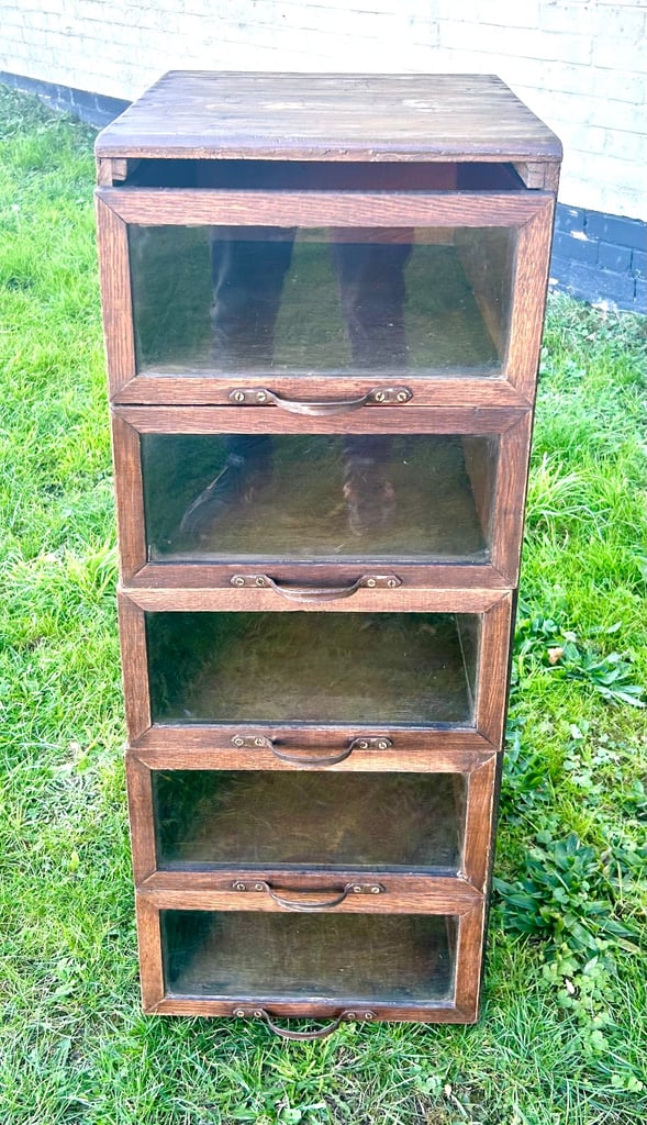 Five drawer filing cabinet bedside wooden desk industrial antique vintage haberdashery desk office