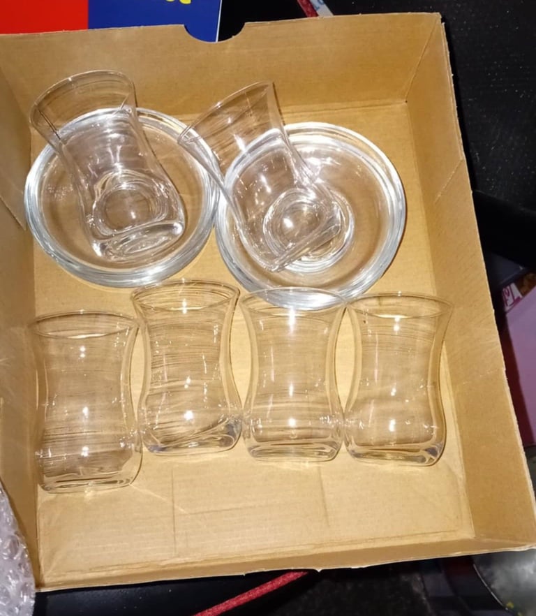 Turkish tea glasses and saucers