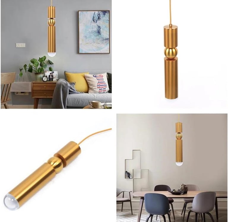 image for Hobaca E27 LED Gold Modern Nordic Acrylic Pendant Light