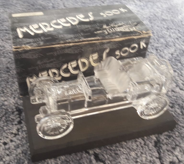 Hof Bauer Paperweight Mercedes 500K Vintage Car Crystal Glass – post or collect