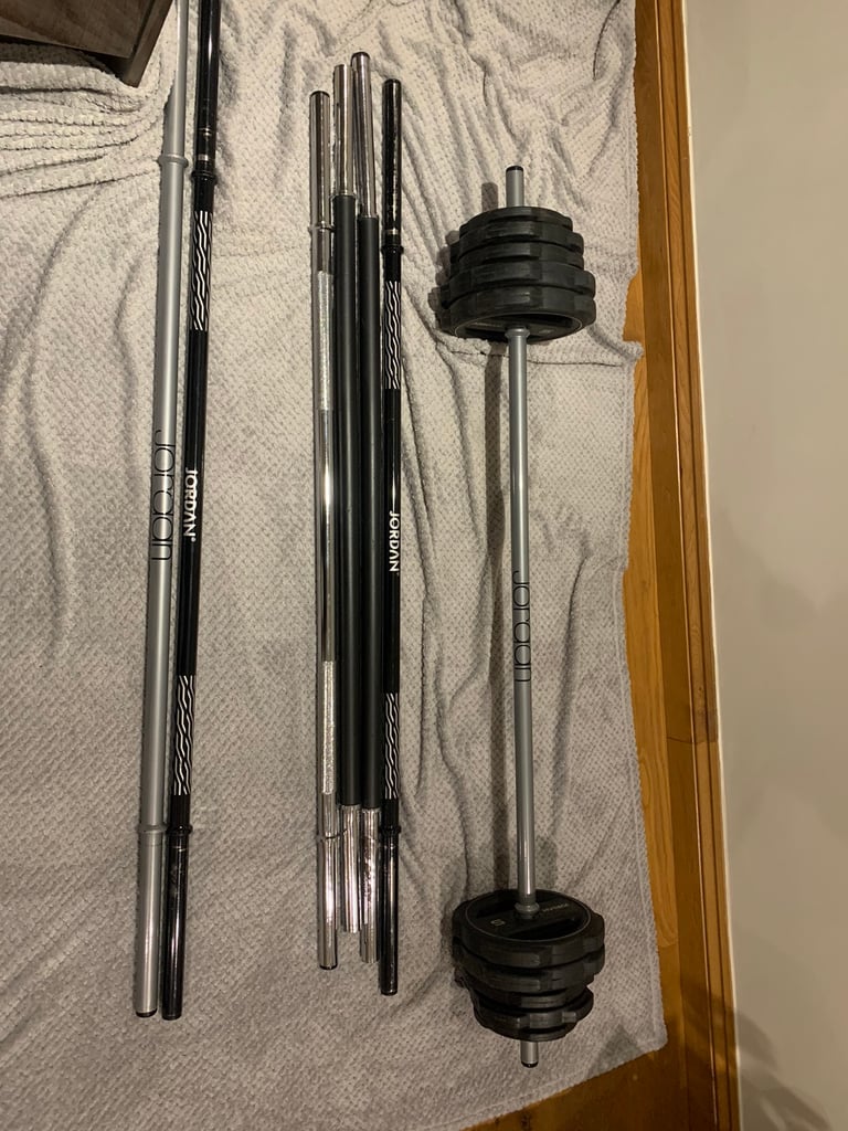 image for Jordan Fitness 1 inch Weight plates with Bar and Collars included