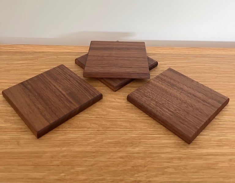 Handmade American black walnut Coasters - Pair 