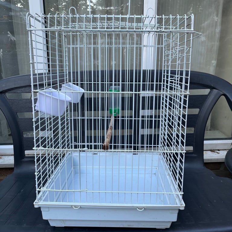 White Square Bird Cage