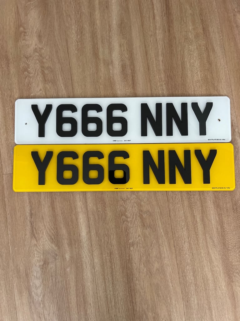 Private Number Plate – Y666 NNY – 3D Plates + DVLA V778 Certificate