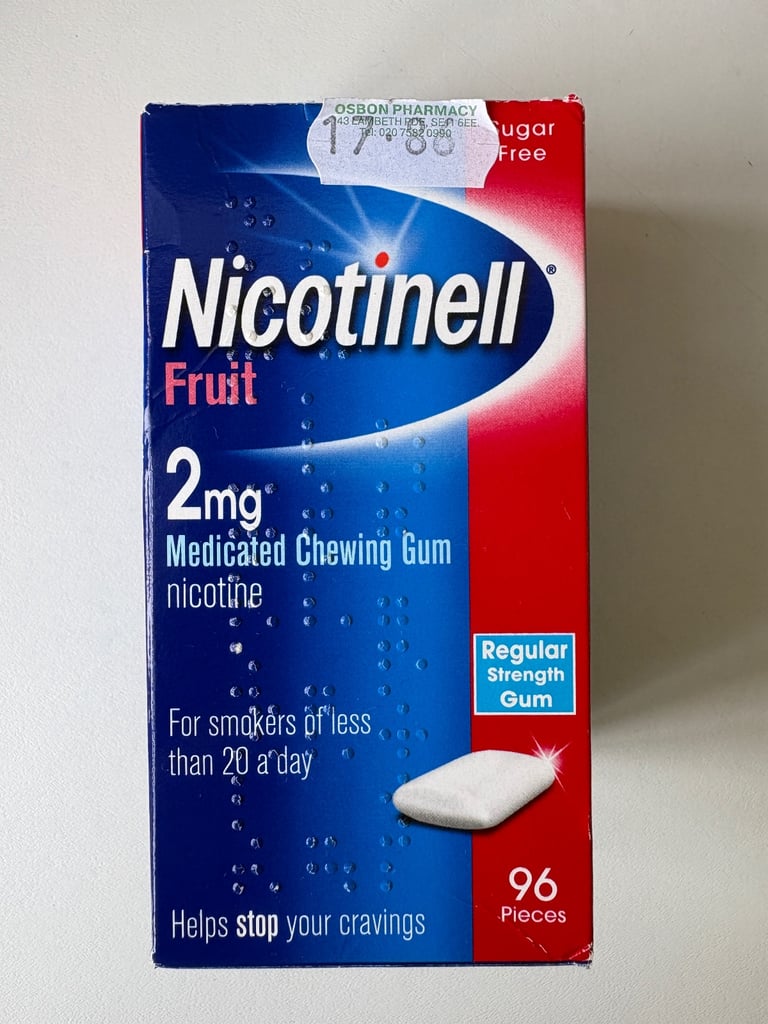 Nicotinell Fruit Chewing Gum 2mg, 96 pieces x 5 boxes
