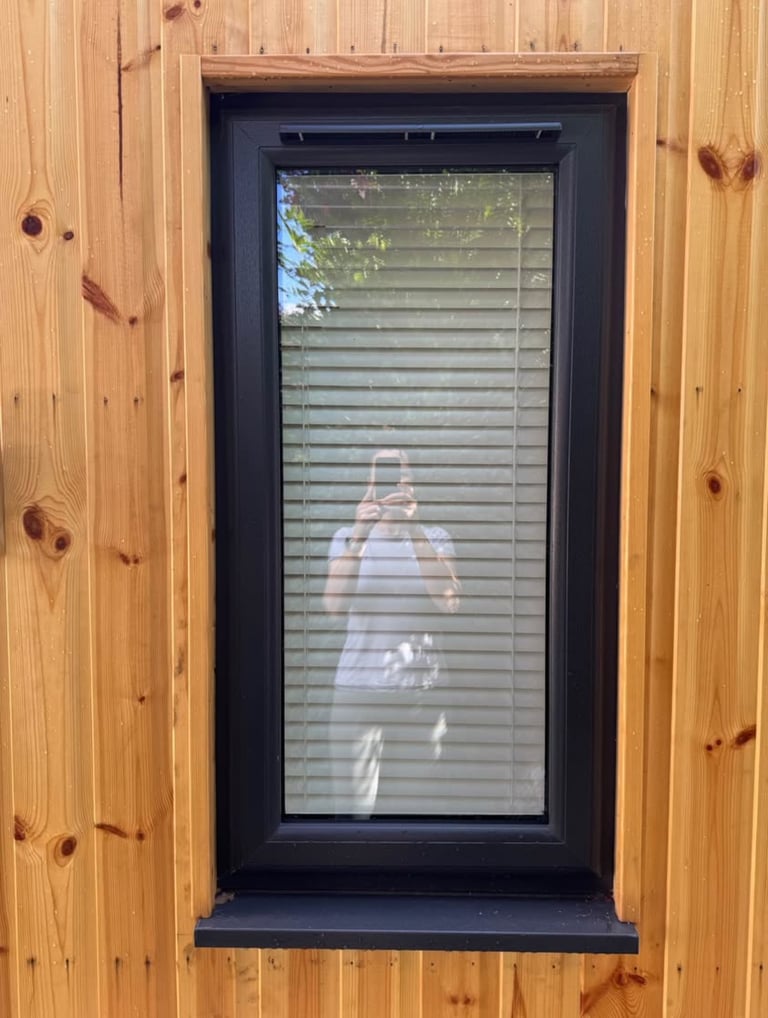 Grey uPVC Casement Clear Glazed Window - 610mm x 1190mm