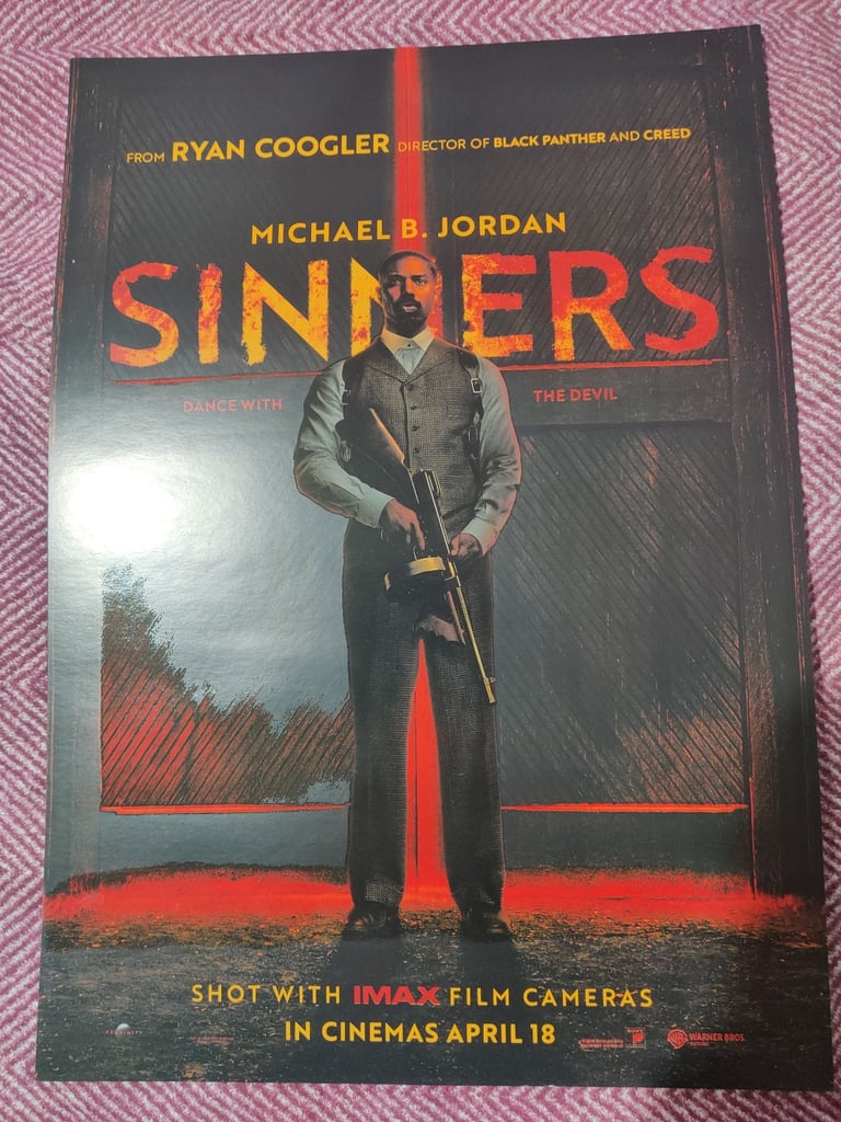 image for Sinners New Official A3 size Poster Movie Quad Horror Christmas Gift