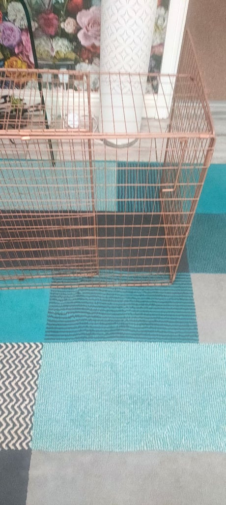 Copper Coloured Metal Fireguard used