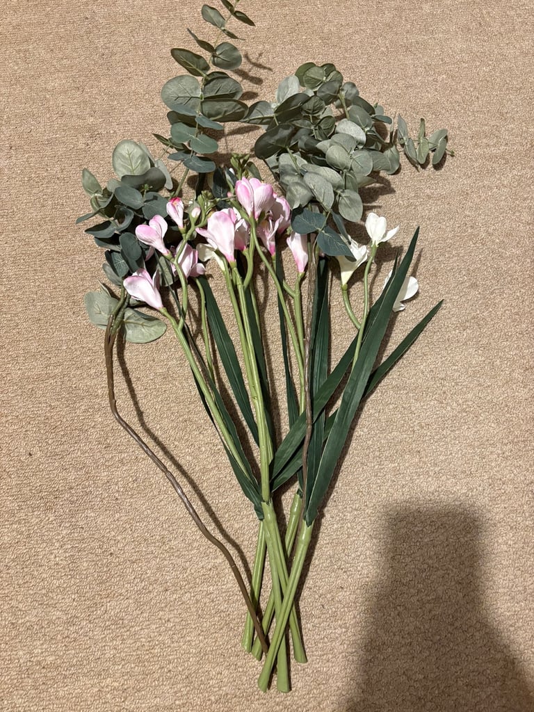 Faux freesia flowers pink and white £5