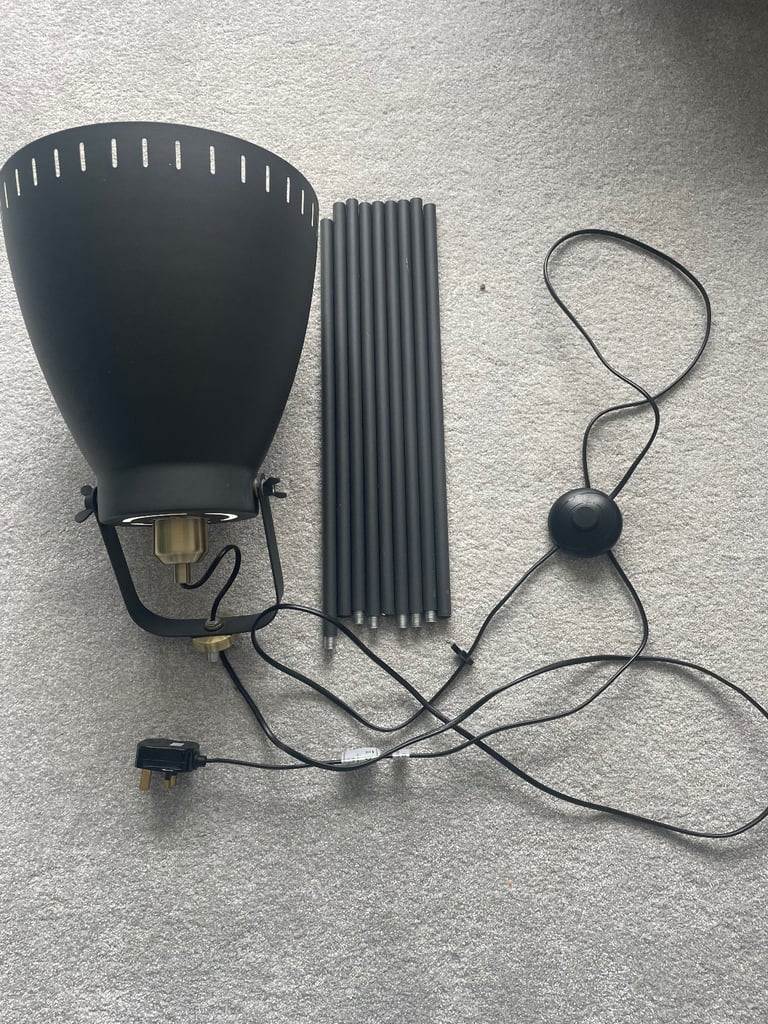 Dark grey metal floor lamp