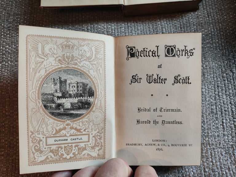 6 x Antique Books, 1876, Poetic Works Of Sir Walter Scott - Hardback, Handy Ed