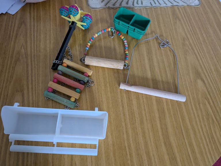 Bird toys for cage, bird seeds and millet