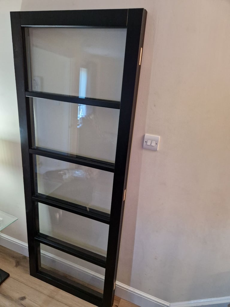 Howdens black glazed internal door