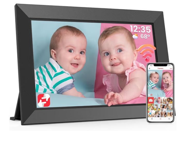 YENOCK 10.1" WiFi Digital Photo Frame – HD Touch, 32GB, Frameo App