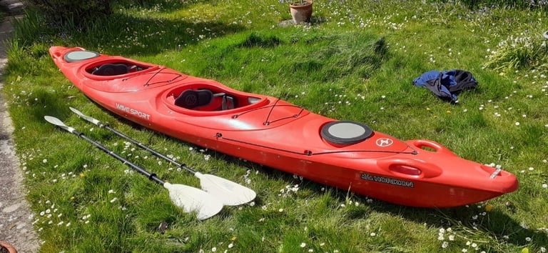 Double kayak, paddles and C-Tug
