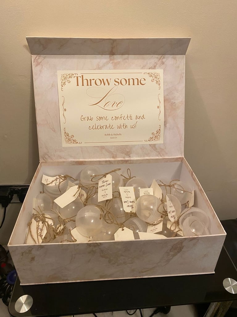 image for Gift Box with Transparent Round Capsules used as Confetti Weddings/ Events/ Birthdays