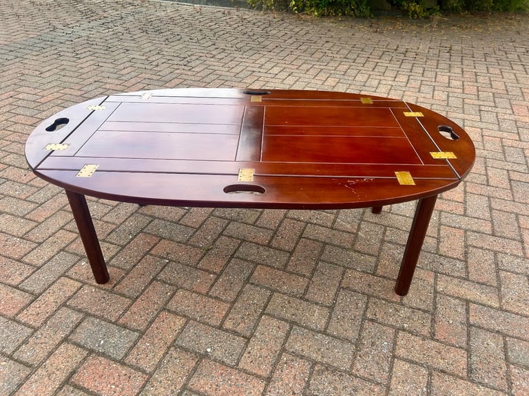image for A large mahogany butler's tray table, width 114 cm