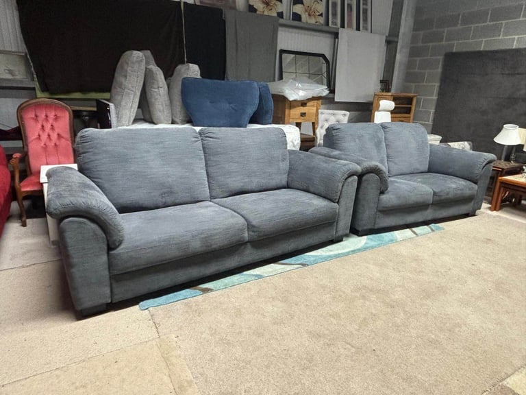2 and 3 Seater Grey Fabric Sofas