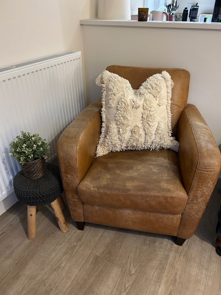 image for Barker and Stonehouse Brown Leather Chair