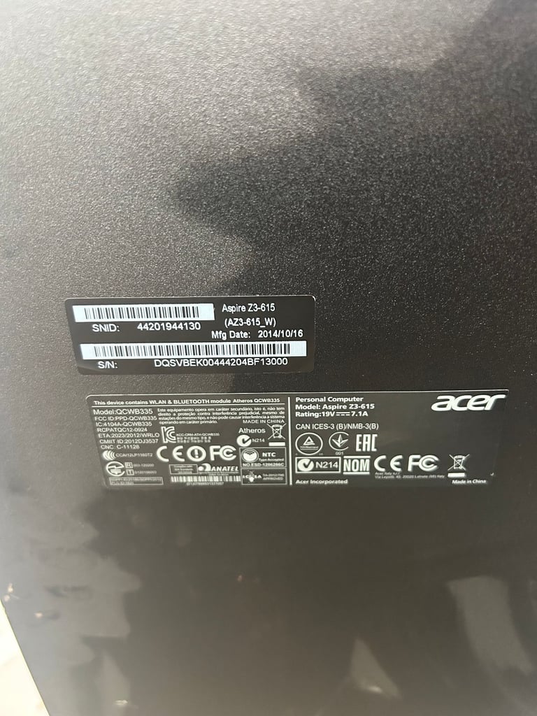 ACER Z3-615 23" ALL IN ONE CORE i5