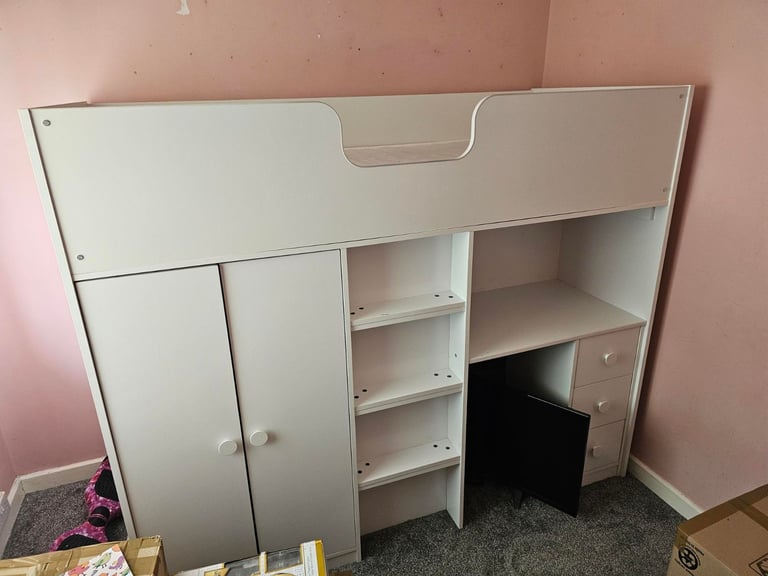 image for Habitat Jackson Shorty High Bed Sleeper and mattress x 2