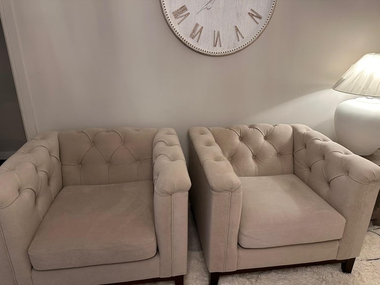 Two chesterfield armchairs 