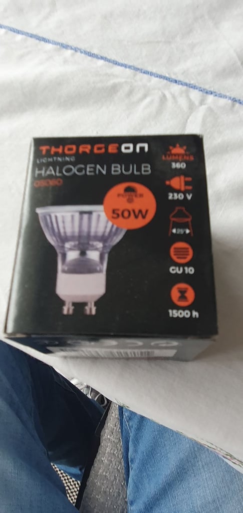 5 x Thorgeon Lightning Halogen Bulbs 05060 360 Lumens 50W 230V GU10 1500hours