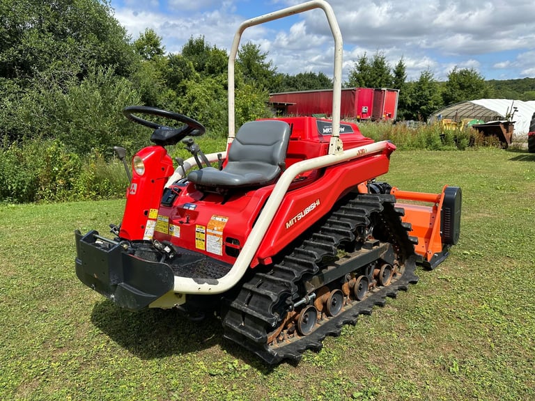 MITSUBISHI MRT-21DW Track Compact Tractor & New 5ft Flail Mower * WATCH VIDEO * 596 Hours * 21 HP