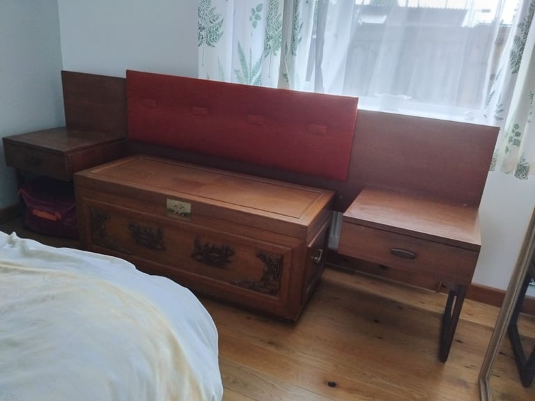 Double Bed Headboard with 2 Bedside Drawers