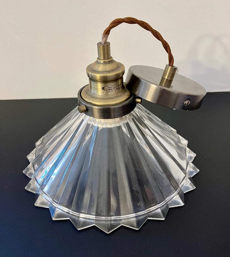 image for Retro glass ceiling light fitting John Lewis 