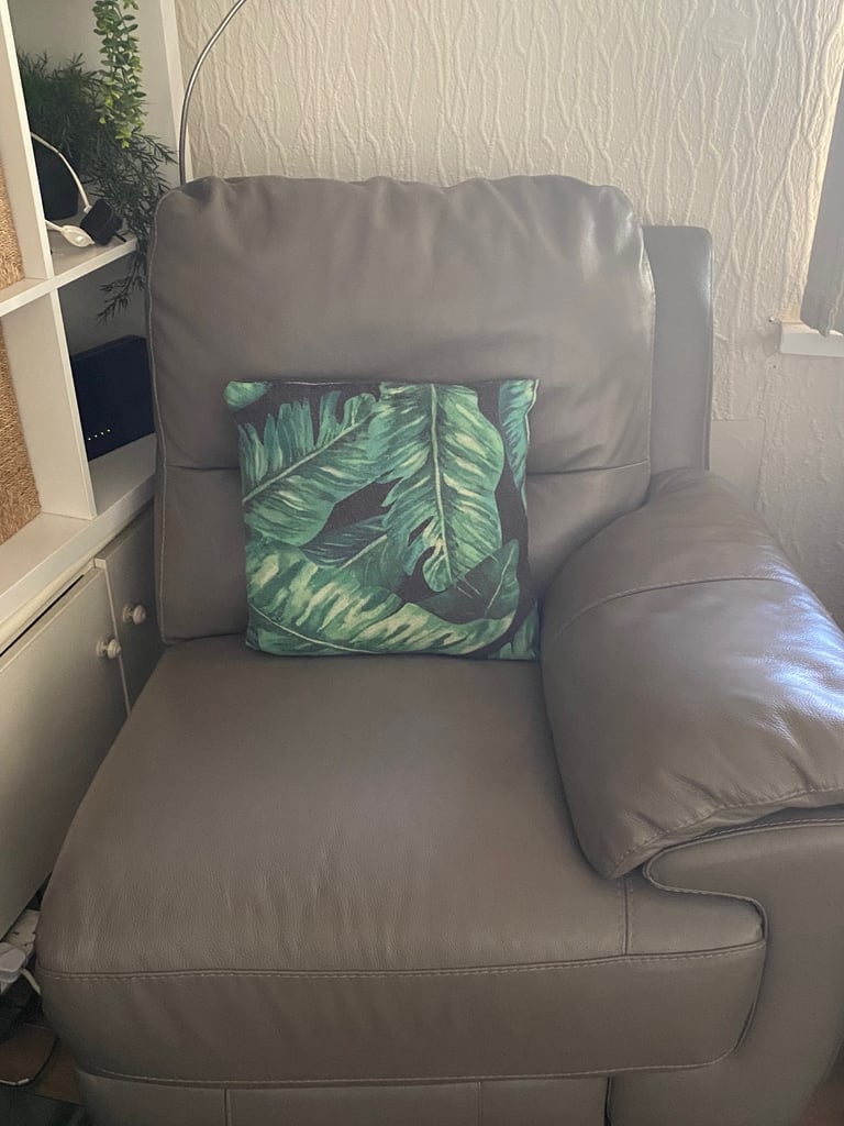DFS grey leather sofa
