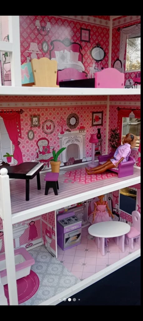 Dolls House with Stairs. Also Furniture And Toys. In Good Condition
