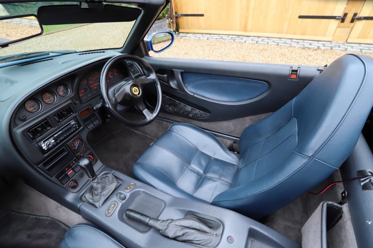 Lotus Elan M100 S2, 1995. Pacific Blue metallic with full dark blue leather.
