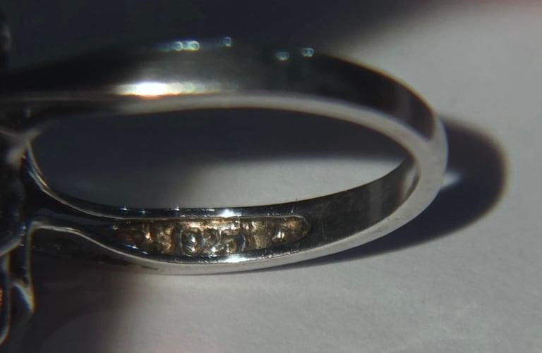 Beautiful sterling silver lavender jade and amethyst cluster ring size N