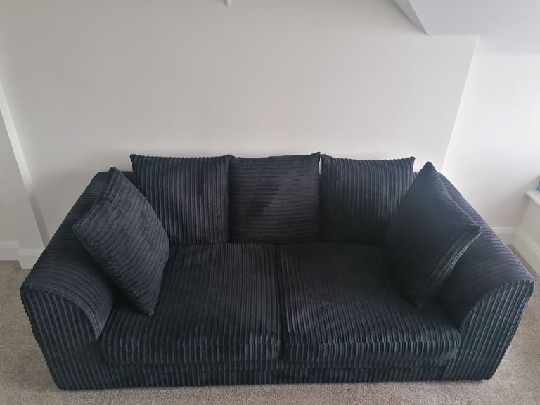 image for Black sofa - fabric 3 Seater Sofa 