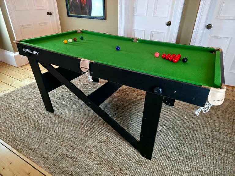 RILEY BCE SNOOKER & POOL TABLE | 6ft | ROLLING LAY FLAT FOLDING | BILLIARDS 