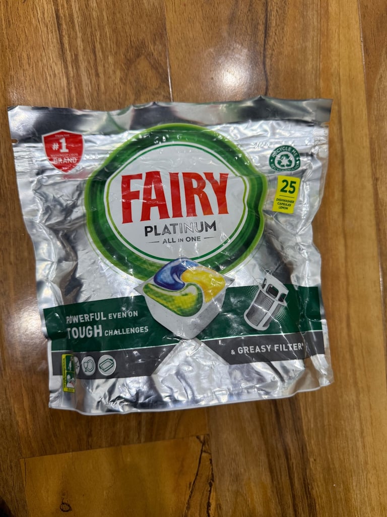 image for Fairy Platinum All in One Lemon Dishwasher Tablets.