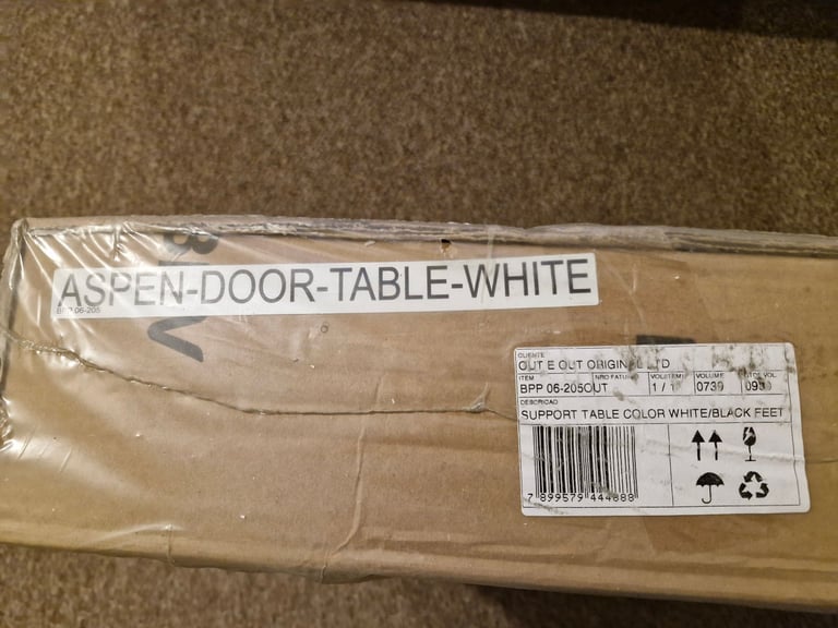 Brand New OUT & OUT Aspen White Sidetable with Door