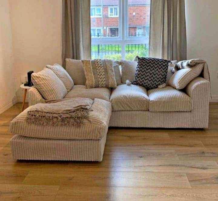 image for Christmas Big Sale Corner Sofa L Shape With Stools