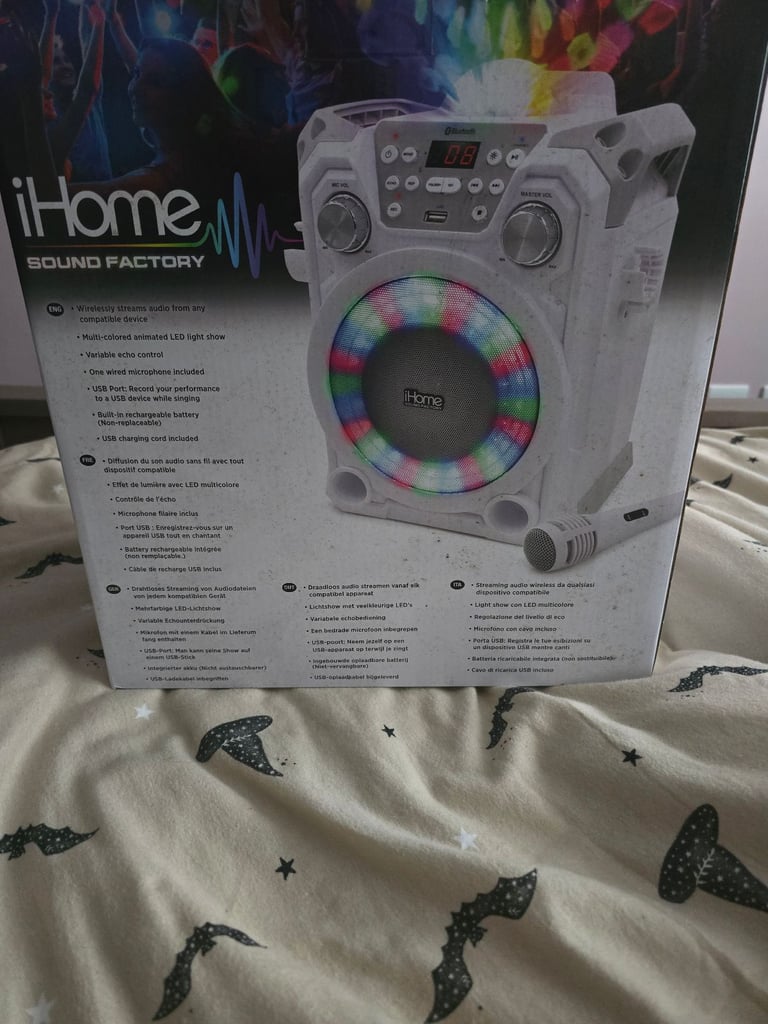 Home kids karaoke machine with party lights like new in box ideal Xmas gift