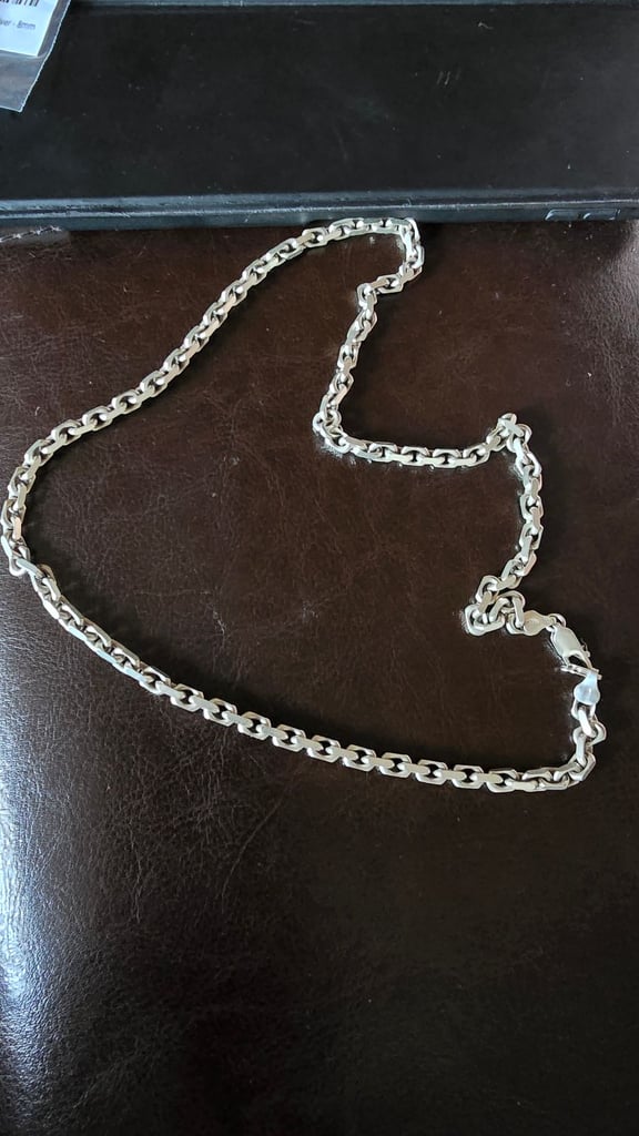 Men's Solid 925 Sterling Silver Curb Chain Necklace ( 46 grams in weight )