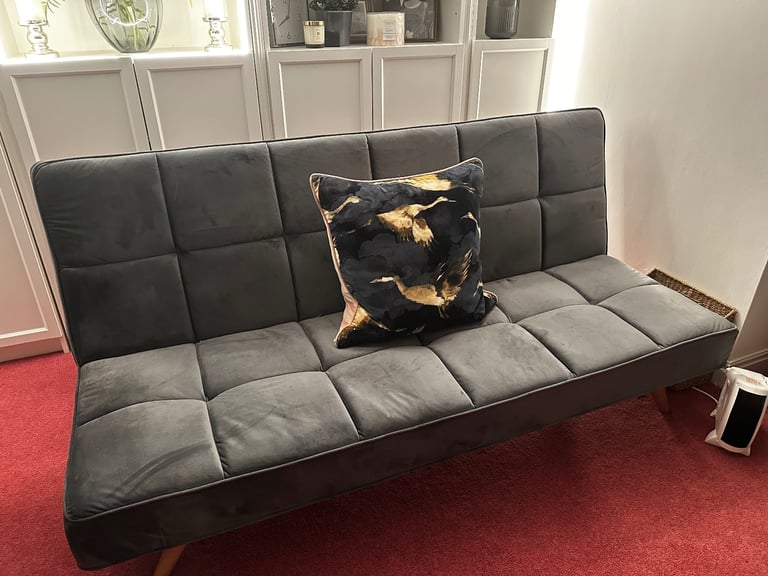 image for Grey chenille (velvet feel) clic clac