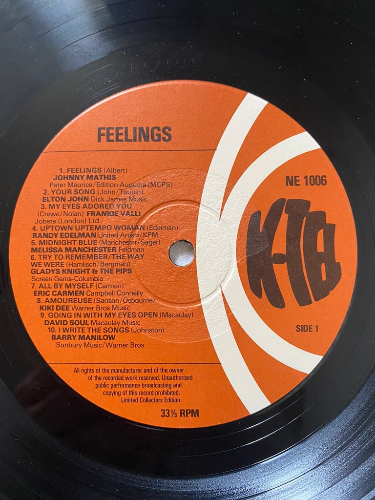 K _ Tel presents feelings . Vinyl.. 