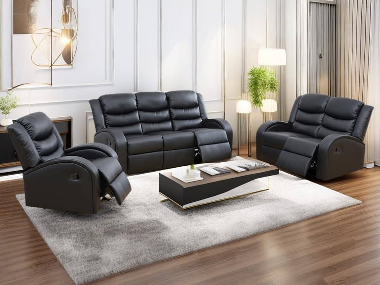 🛋️ Roma 3+2 Recliner Sofa – Modern Style + Soft Leather | Today Delivery **