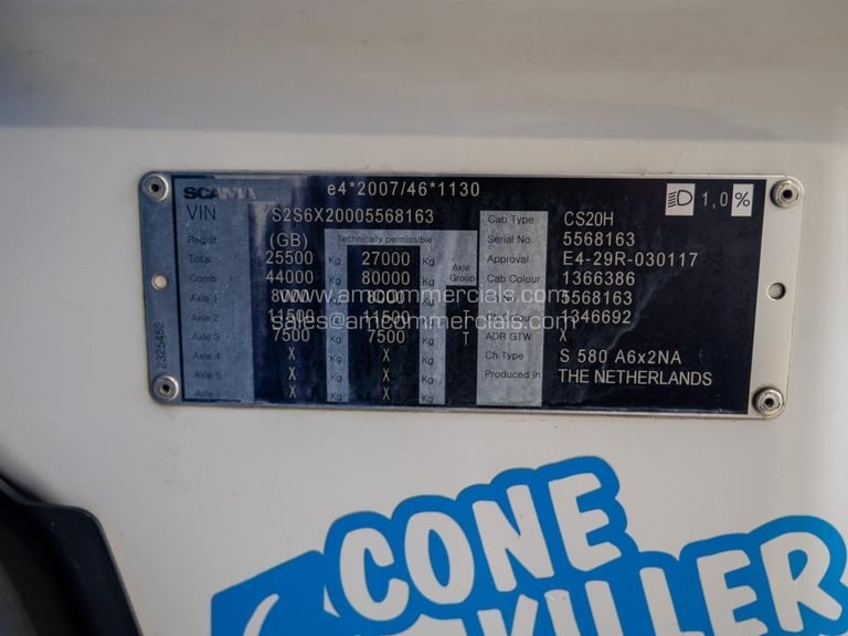 2020 (69) SCANIA S580 V8 HIGHLINE 6X2 TAG AXLE
