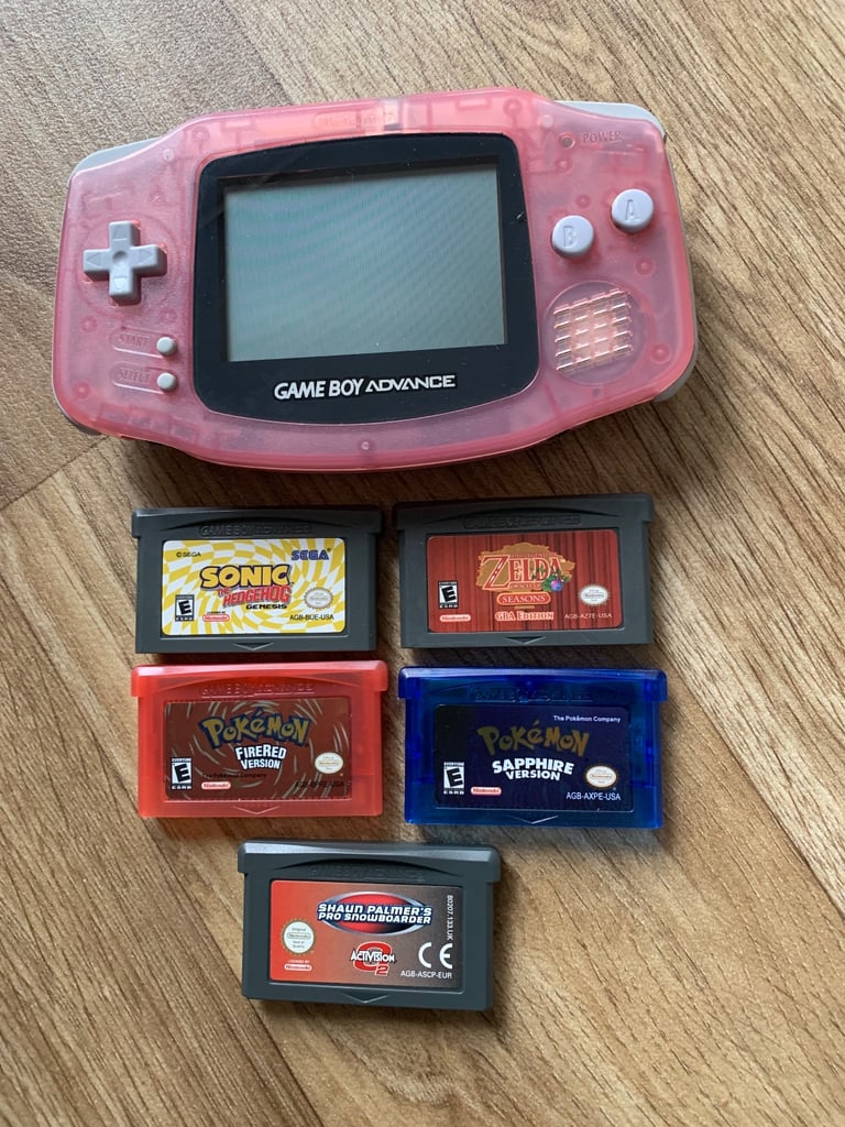 For Sale Gameboy Advance in Pink & Pokemon Games