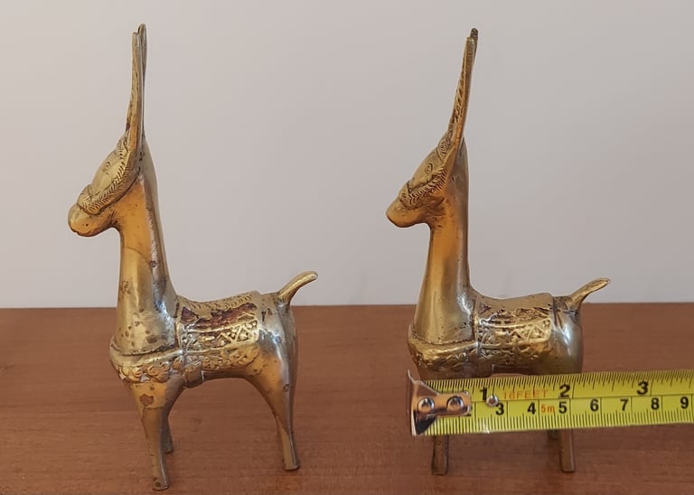 Vintage Brass Donkey x 2
